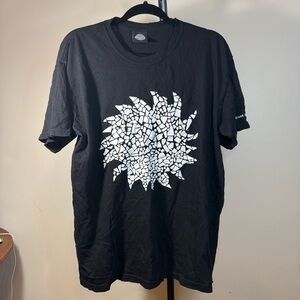 Black Graphic T-Shirt with White Design